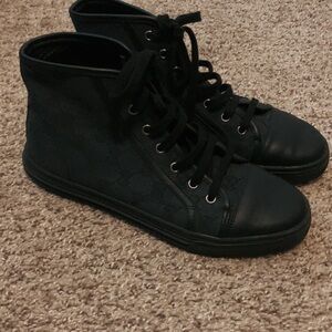 Gucci Black Leather Sneakers